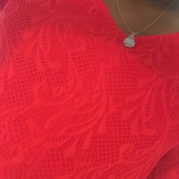 Red Lace Dress with bell sleeves - Picture 5 of 5